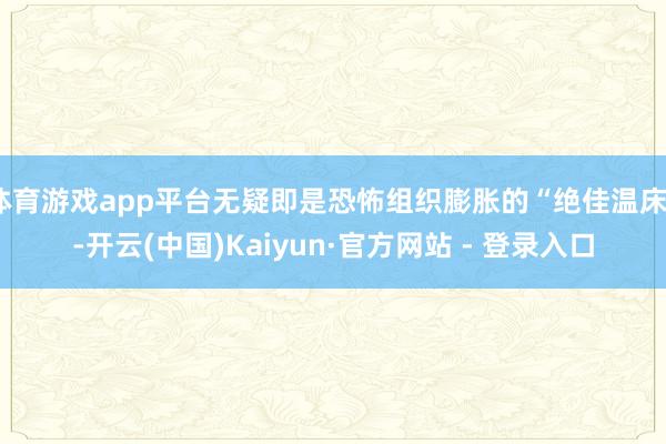 体育游戏app平台无疑即是恐怖组织膨胀的“绝佳温床”-开云(中国)Kaiyun·官方网站 - 登录入口